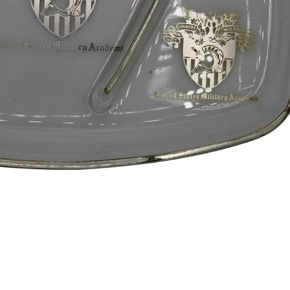 Vintage West Point USMA Divided Glass Relish Dish Souvenir Silver Trim Overlay - Picture 5 of 6
